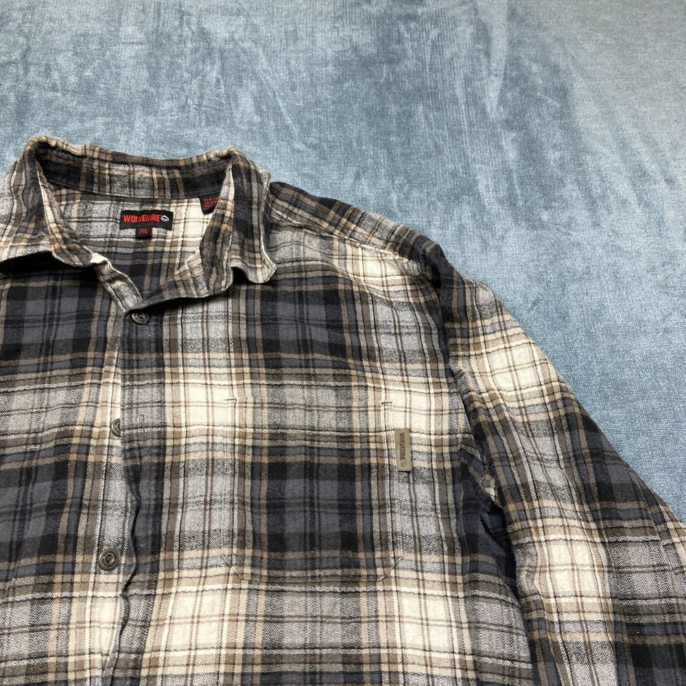 Wolverine Flannel Shirt Mens 2XL Multi Plaid Cotton Casual Button Up Outdoor - Picture 5 of 13